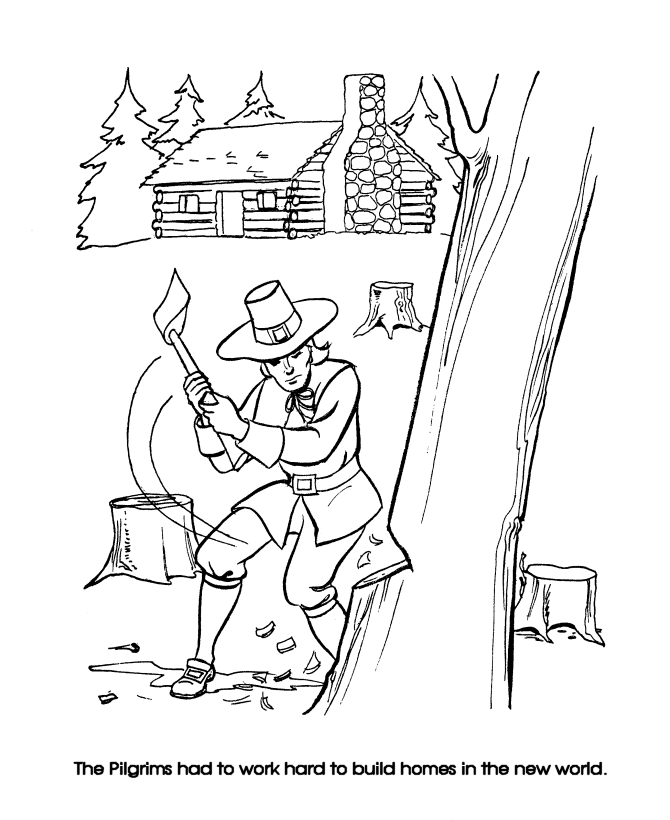 Pilgrims Coloring Pages Printable