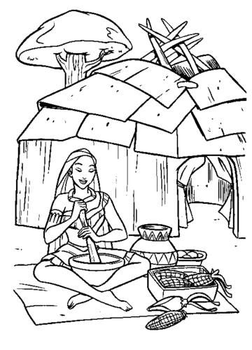 Pocahontas Native American Coloring Pages