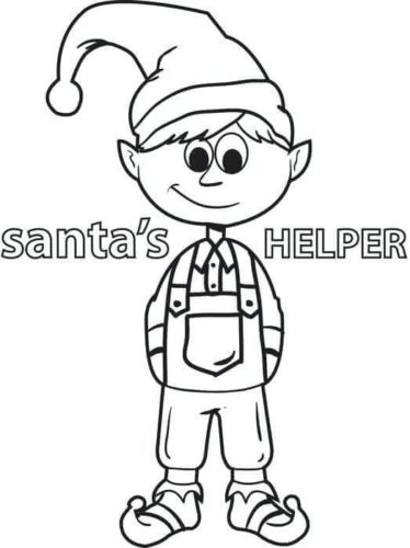 Santas Helper Elf Coloring Page