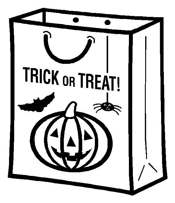 Trick Or Treat Bag Coloring Page