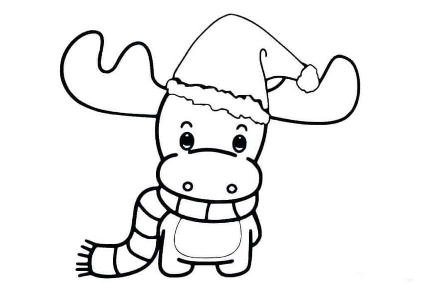 30 Free Reindeer Coloring Pages - Baby Reindeer Coloring Page 850x578