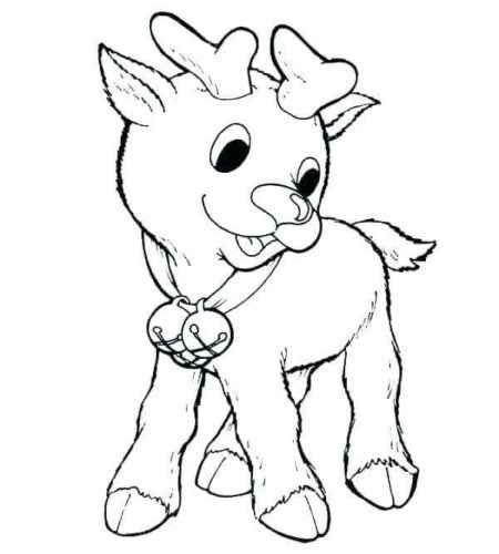 Cute christmas reindeer coloring pages