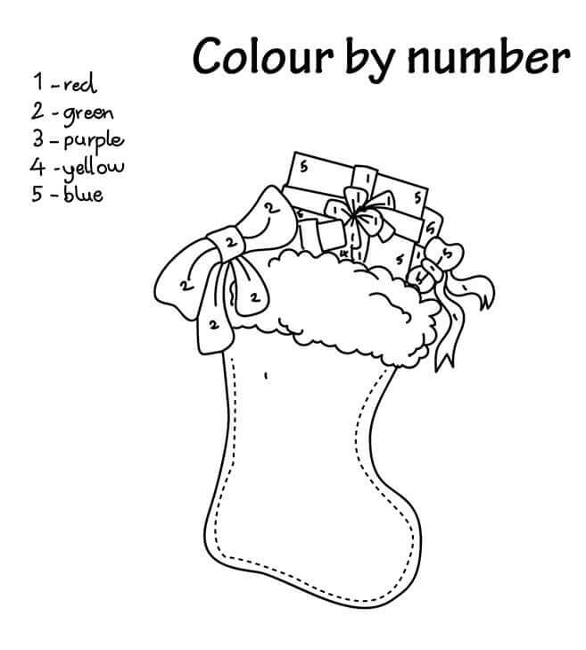 Christma Stockings Color By Number Printable
