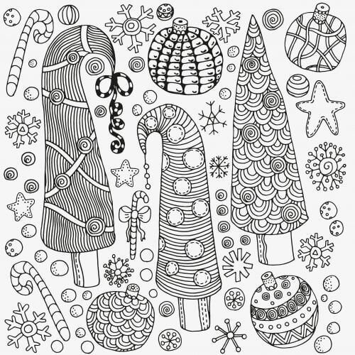 Christmas Ornaments Coloring Page For Adults