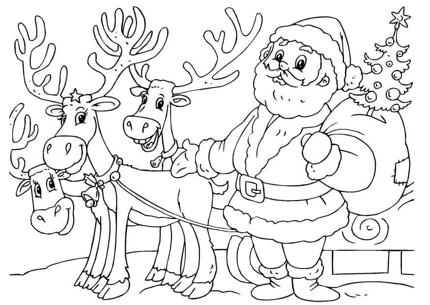 Christmas Reindeer Coloring Page