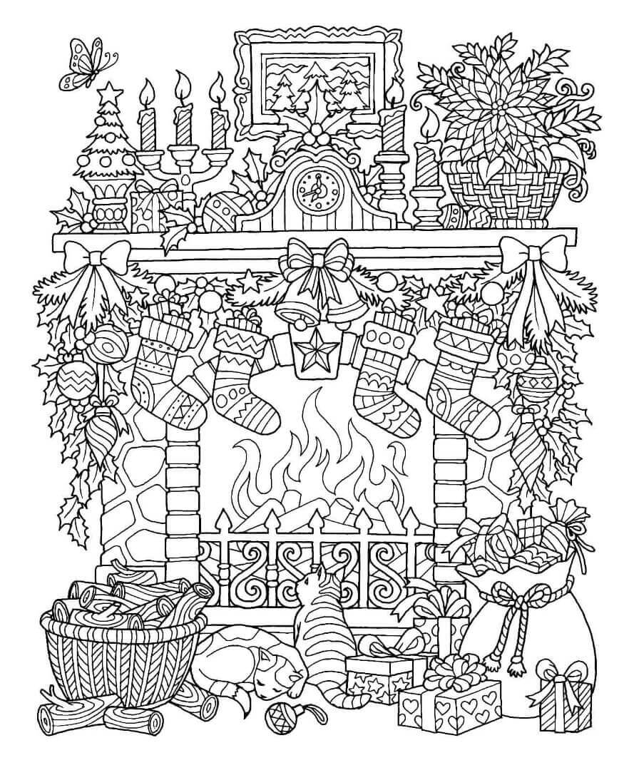 Christmas Stocking Coloring Pages For Adults