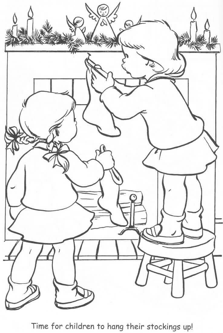 30 Free Christmas Stockings Coloring Pages Printable