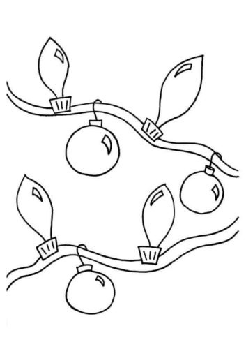 Christmas String Lights Coloring Pages