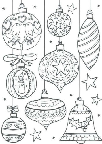 Christmas Tree Ornaments Coloring Pages