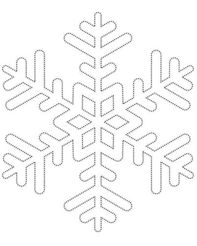 Connect The Dot Snowflake Coloring Page