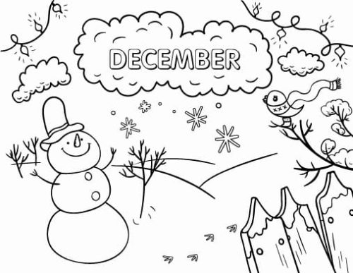 December Calendar Coloring Pages Classic December Planner In