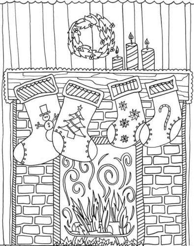 Free Printable Christmas Stockings Coloring Pages