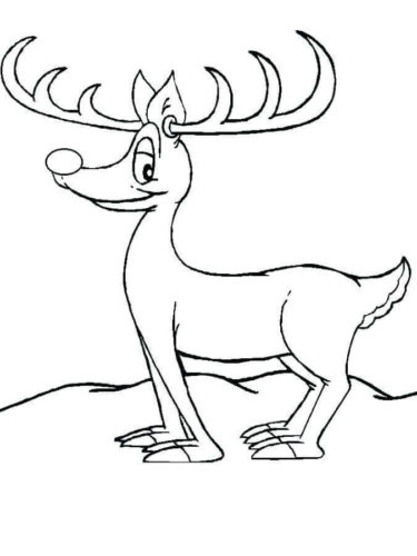 Funny Reindeer Coloring Pages