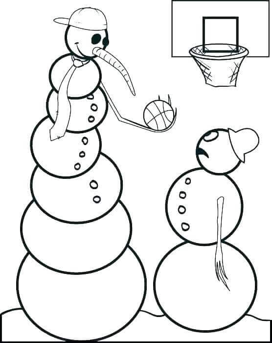 Funny Snowman Coloring Pages For Kids