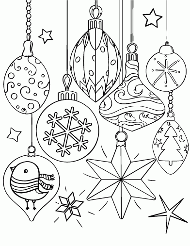 Glass Christmas Ornaments Coloring Page