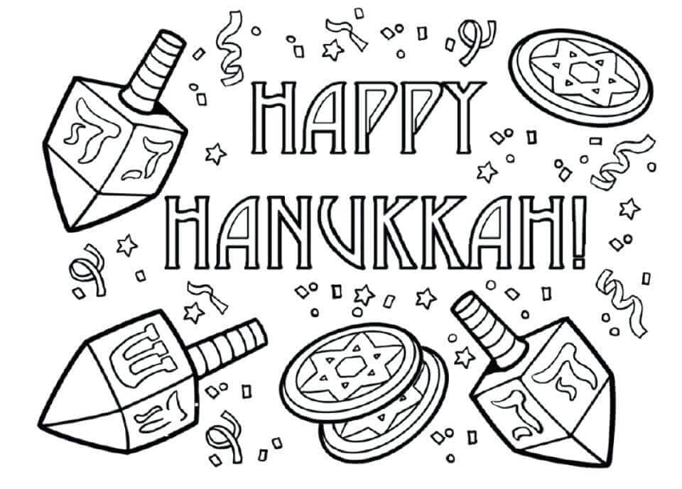 Hanukkah December Coloring Page