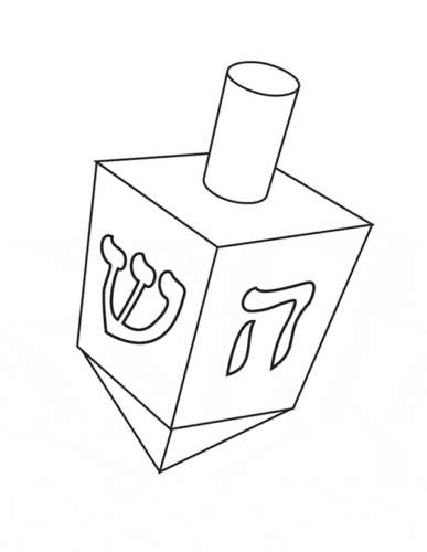 Hanukkah Dreidel Coloring Pages