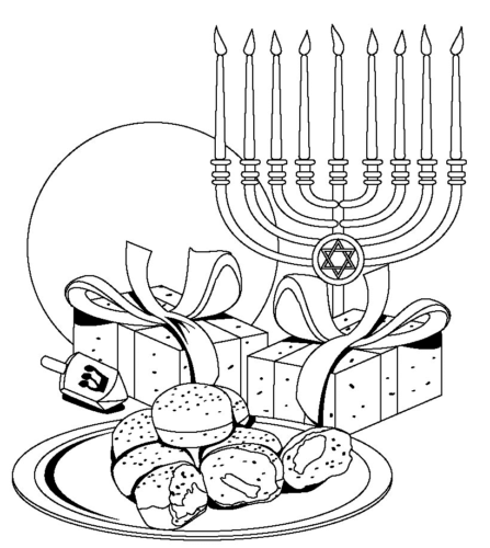 Hanukkah Food Coloring Pages