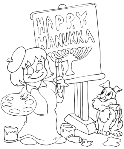 Happy Hanukkah Coloring Pages