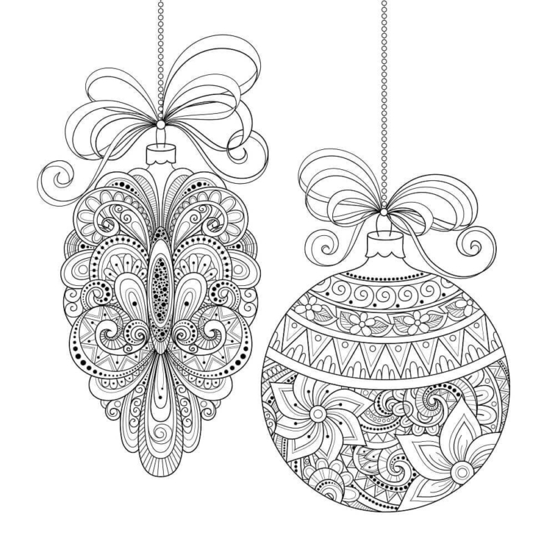 Free Christmas Ornaments Coloring Pages Printable