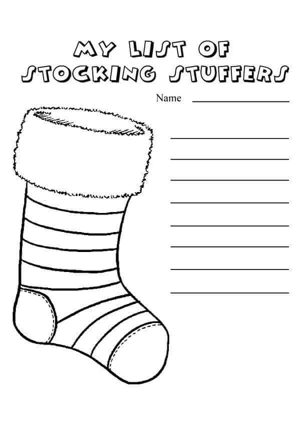 My List Of Stocking Stuffers Coloring Page
