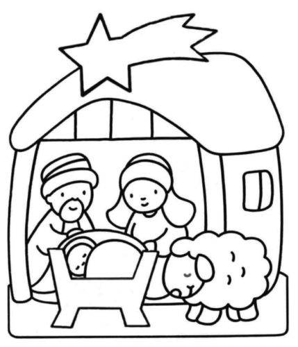 Nativity Play Coloring Page For Preschoolers