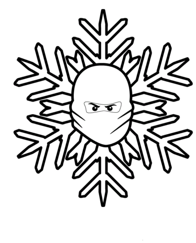 Ninjago On Snowflake Coloring Sheet
