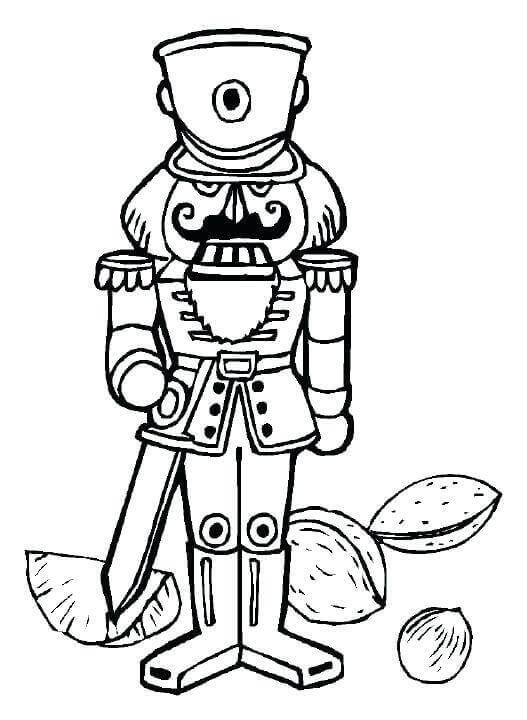 Nutcracker Cracking Nuts Coloring Page