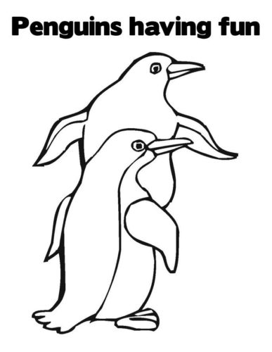 Penguins Coloring Pages PDF