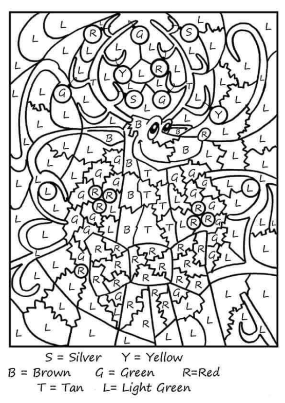 Reindeer Color By Number Printables Reindeer Dasher Coloring Printable 