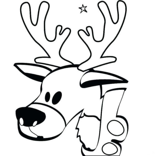 Reindeer Face Coloring Pages