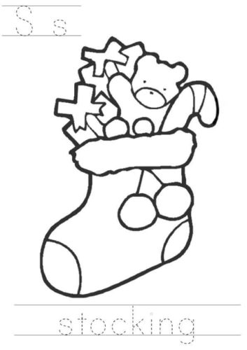 S For Stocking Coloring Page For Preschooler