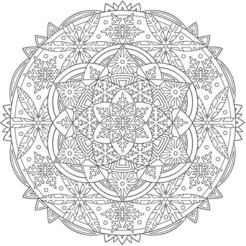 Snowflake Mandala Coloring Pages Printable