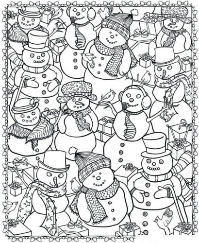 Snowman Coloring Pages For Adults
