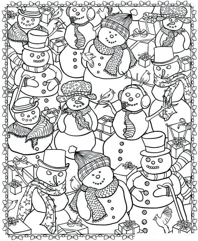 Snowman Coloring Pages For Adults