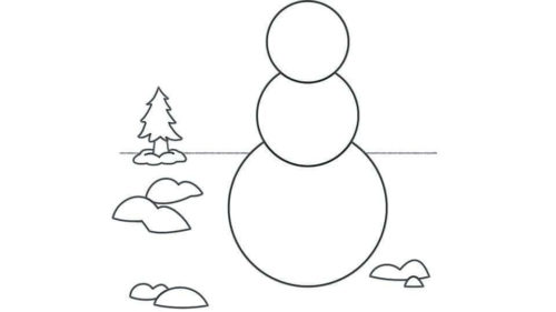 Snowman Outline Template