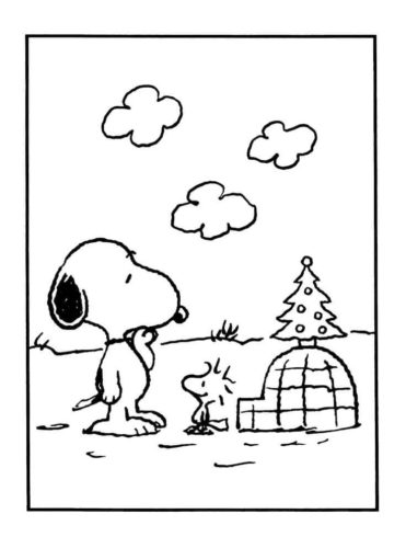 A Charlie Brown Christmas Stockings Coloring Page Snoopy And Woodstock