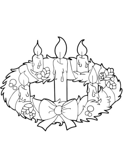 Advent Wreath And Candles Coloring Page