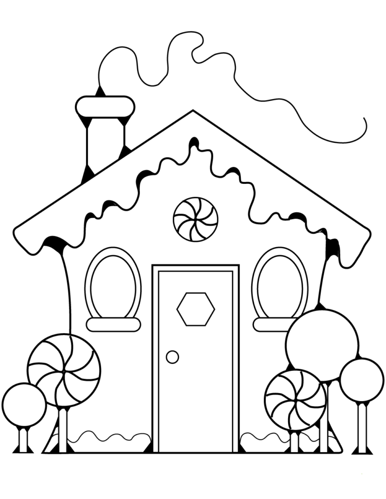 30 Free Gingerbread House Coloring Pages Printable
