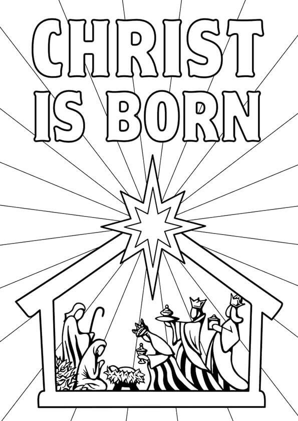Christ Is Born Coloring Pages