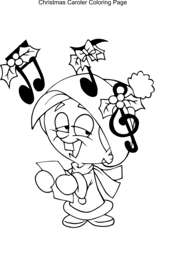 Christmas Carol Singer Coloring Page