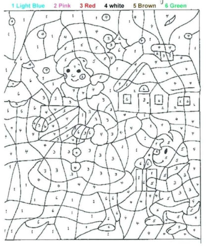 Christmas Color By Number Activity Sheet To Print