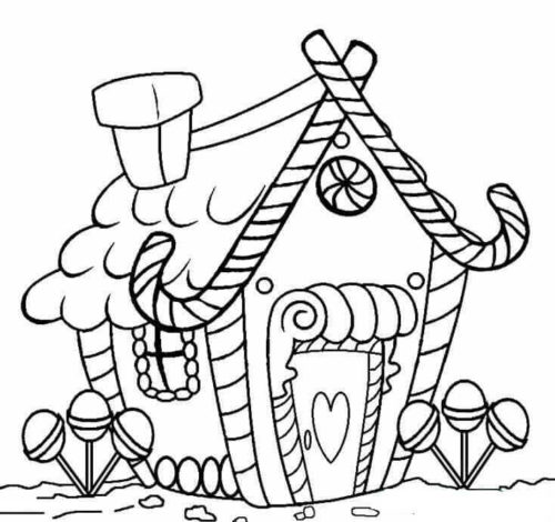 Christmas Gingerbread House Coloring Sheets To Print