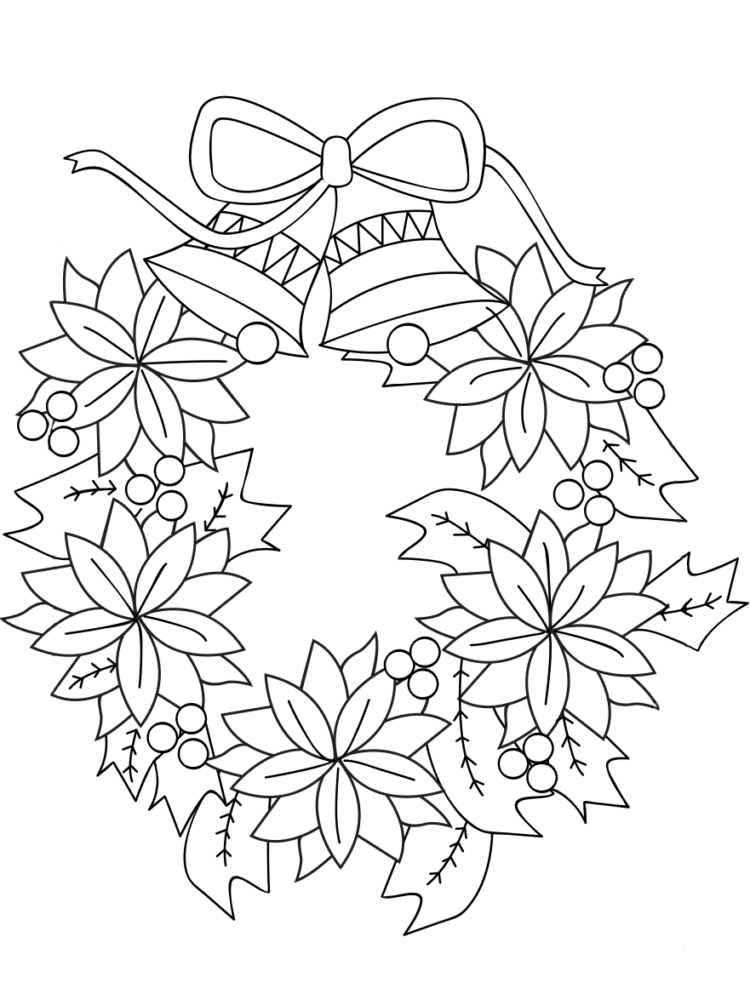 30 Free Christmas Wreath Coloring Pages Printable