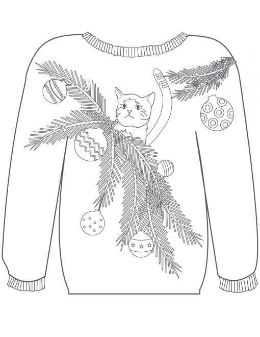 Christmas Sweater Coloring Sheets To Print