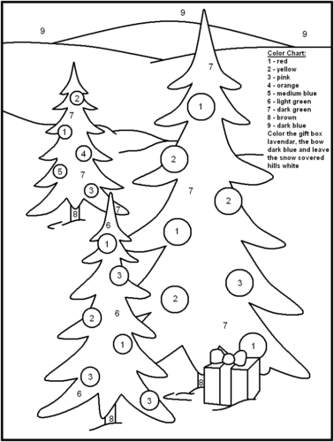 Christmas Tree Color By Number Activity Page