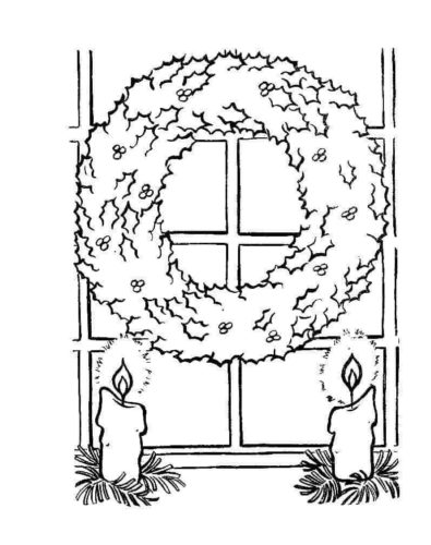 Christmas Wreath Decoration Coloring Pages