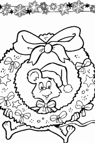 Christmas Wreaths Coloring Pages Printable