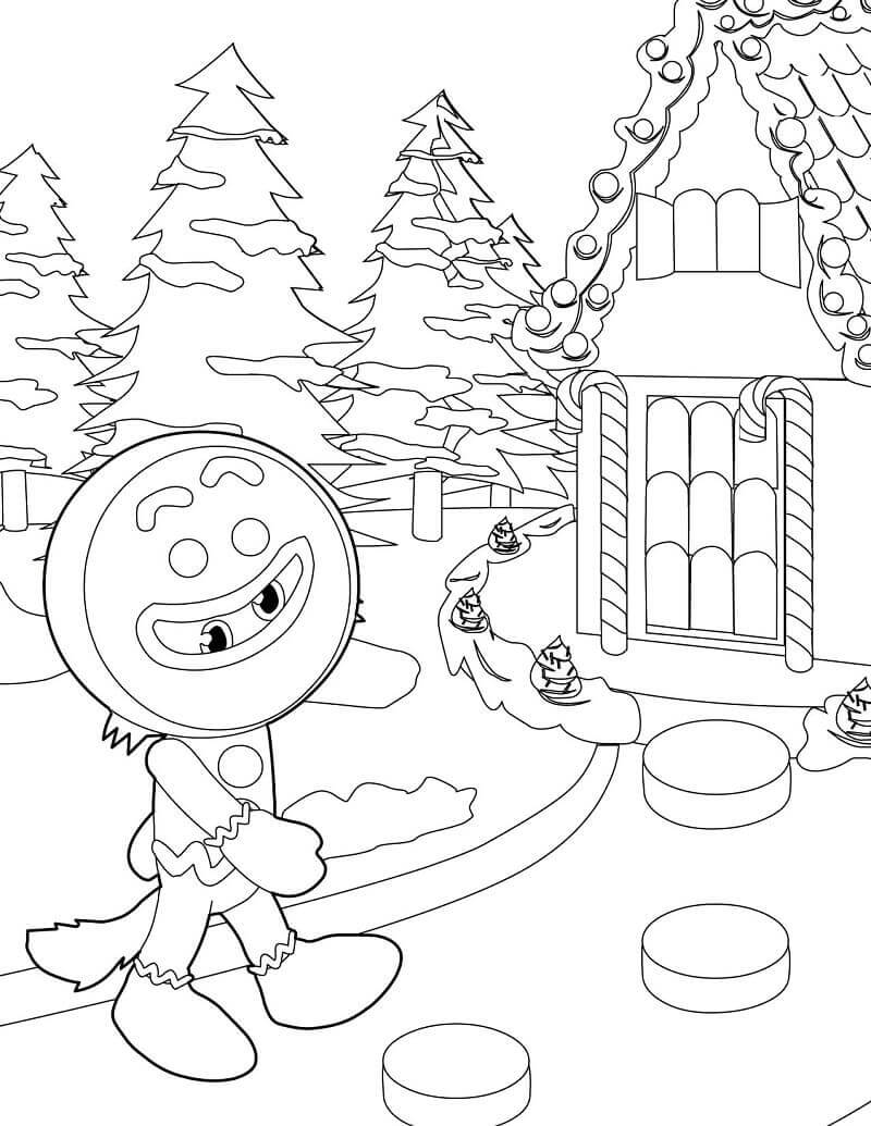 Detailed Gingerbread House Coloring Page