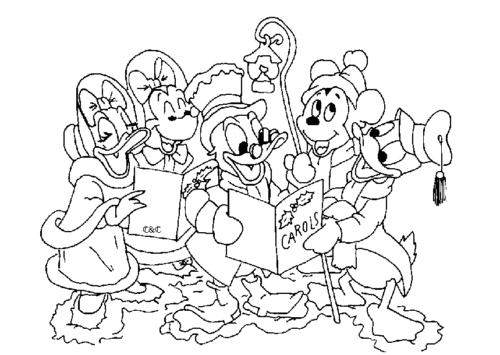 Disney Christmas Carol Coloring Page